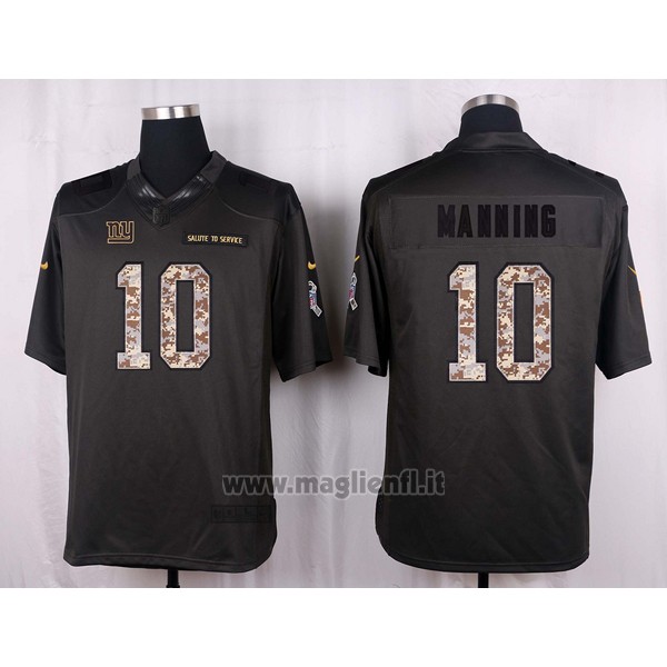Maglia NFL Anthracite New York Giants Manning 2016 Salute To Service